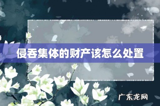 侵吞集体的财产该怎么处置