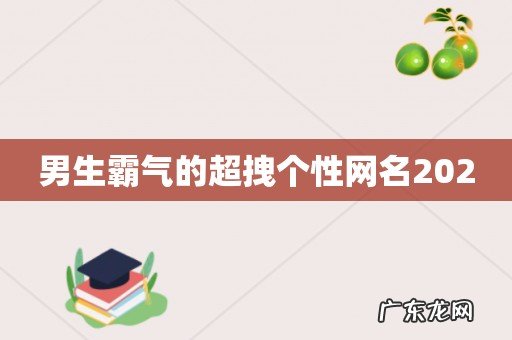 男生霸气的超拽个性网名2020