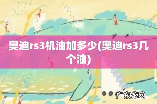 奥迪rs3几个油 奥迪rs3机油加多少