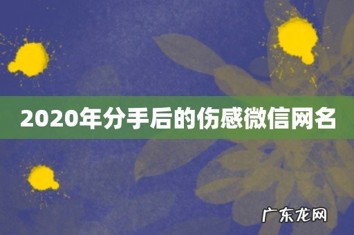 2020年分手后的伤感微信网名