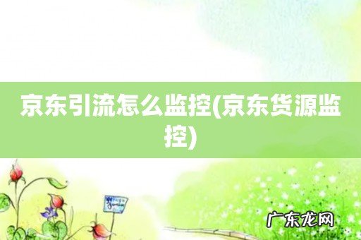 京东货源监控 京东引流怎么监控