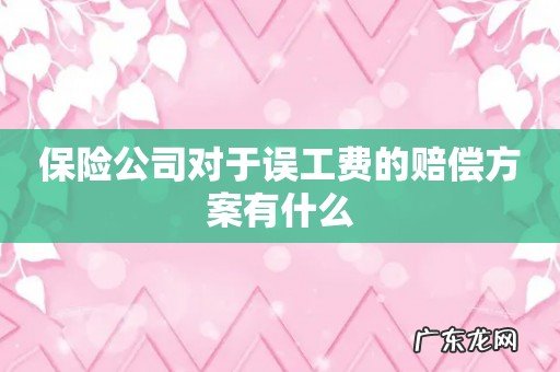 保险公司对于误工费的赔偿方案有什么