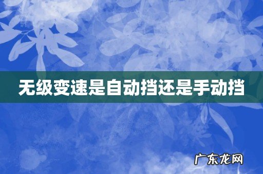 无级变速是自动挡还是手动挡
