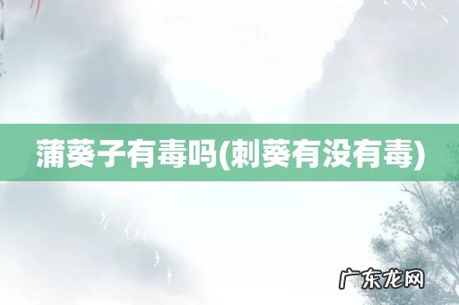 刺葵有没有毒 蒲葵子有毒吗