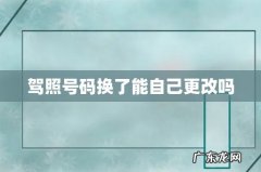 驾照号码换了能自己更改吗