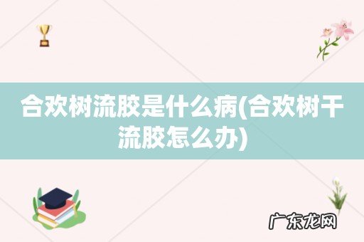 合欢树干流胶怎么办 合欢树流胶是什么病