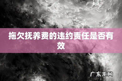 拖欠抚养费的违约责任是否有效