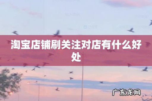 淘宝店铺刷关注对店有什么好处