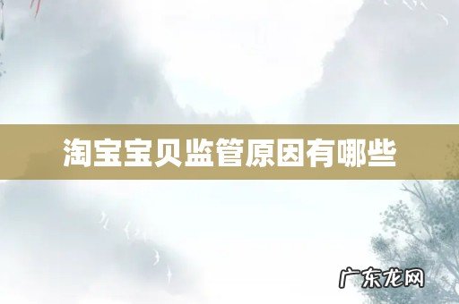 淘宝宝贝监管原因有哪些