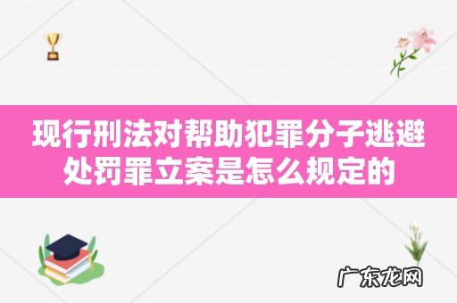 现行刑法对帮助犯罪分子逃避处罚罪立案是怎么规定的