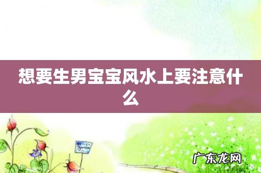 想要生男宝宝风水上要注意什么
