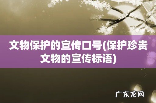 保护珍贵文物的宣传标语 文物保护的宣传口号