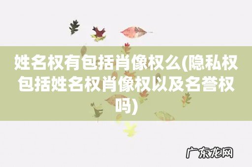 隐私权包括姓名权肖像权以及名誉权吗 姓名权有包括肖像权么