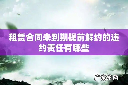 租赁合同未到期提前解约的违约责任有哪些