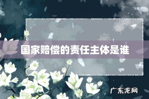 国家赔偿的责任主体是谁