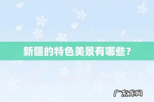 新疆的特色美景有哪些？