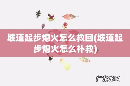 坡道起步熄火怎么补救 坡道起步熄火怎么救回