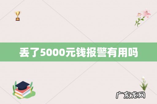 丢了5000元钱报警有用吗