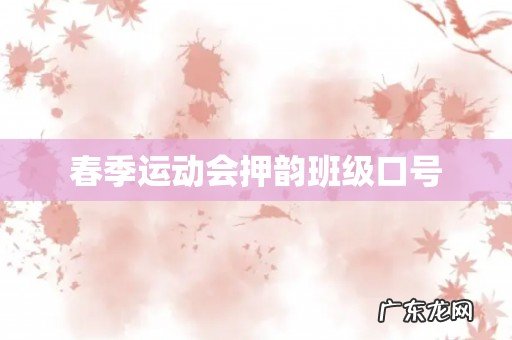 春季运动会押韵班级口号