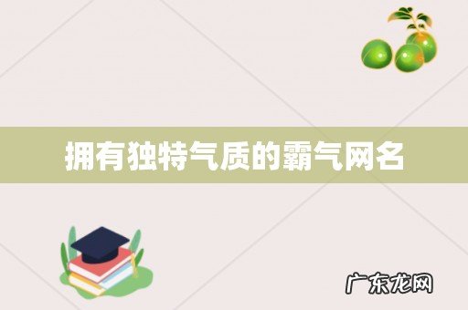 拥有独特气质的霸气网名