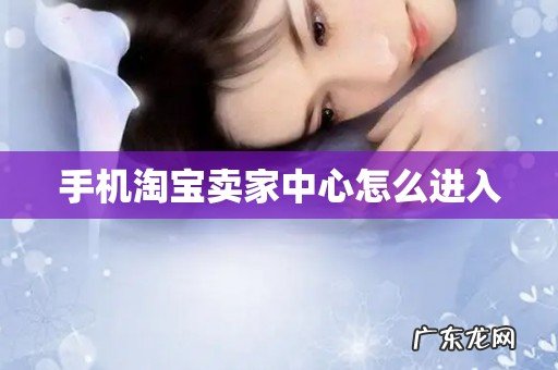 手机淘宝卖家中心怎么进入