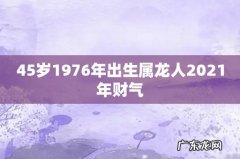 45岁1976年出生属龙人2021年财气