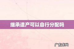 继承遗产可以自行分配吗