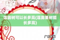 莲雾果树能长多高 莲雾树可以长多高