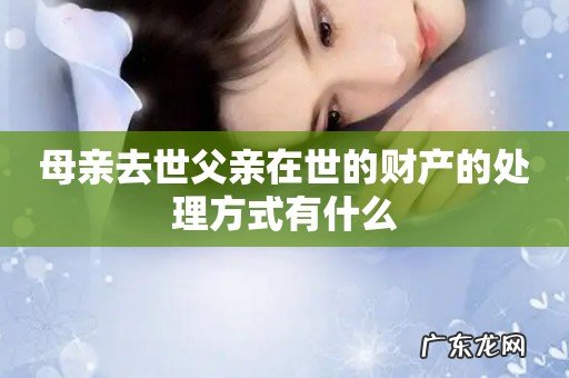 母亲去世父亲在世的财产的处理方式有什么