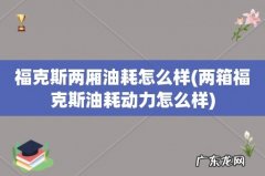 两箱福克斯油耗动力怎么样 福克斯两厢油耗怎么样