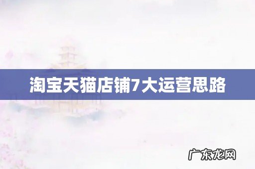 淘宝天猫店铺7大运营思路