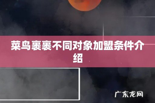 菜鸟裹裹不同对象加盟条件介绍