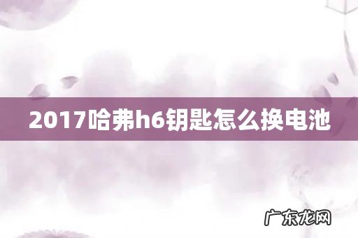 2017哈弗h6钥匙怎么换电池