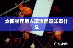 太阳星座落入摩羯座意味着什么