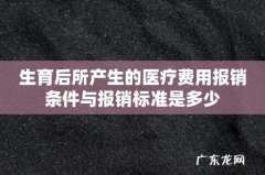 生育后所产生的医疗费用报销条件与报销标准是多少
