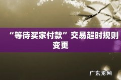 “等待买家付款”交易超时规则变更