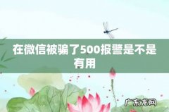在微信被骗了500报警是不是有用