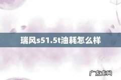 瑞风s51.5t油耗怎么样