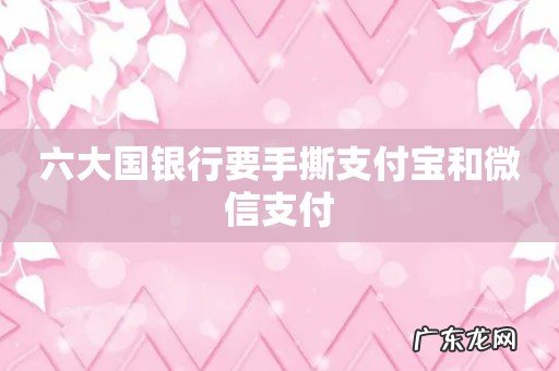 六大国银行要手撕支付宝和微信支付
