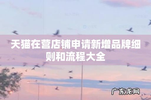 天猫在营店铺申请新增品牌细则和流程大全