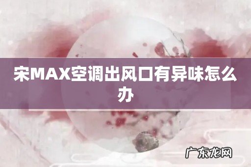 宋MAX空调出风口有异味怎么办