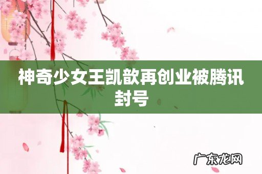 神奇少女王凯歆再创业被腾讯封号