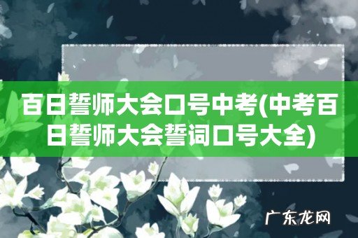 中考百日誓师大会誓词口号大全 百日誓师大会口号中考