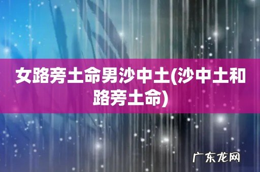 沙中土和路旁土命 女路旁土命男沙中土