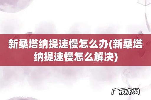 新桑塔纳提速慢怎么解决 新桑塔纳提速慢怎么办