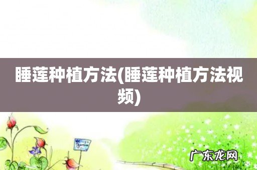 睡莲种植方法视频 睡莲种植方法