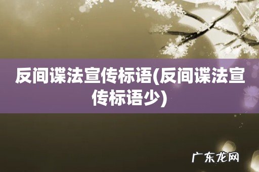 反间谍法宣传标语少 反间谍法宣传标语