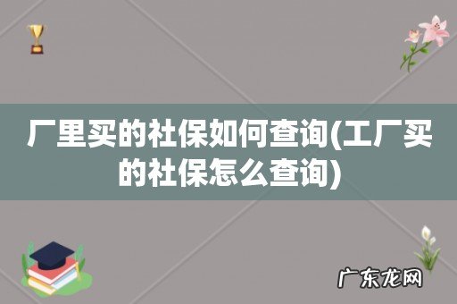 工厂买的社保怎么查询 厂里买的社保如何查询