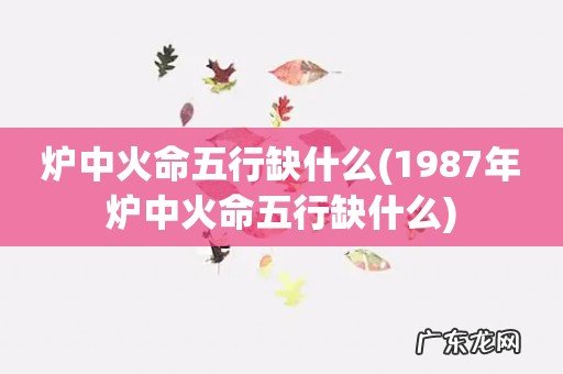1987年炉中火命五行缺什么 炉中火命五行缺什么