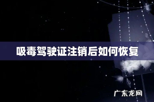 吸毒驾驶证注销后如何恢复